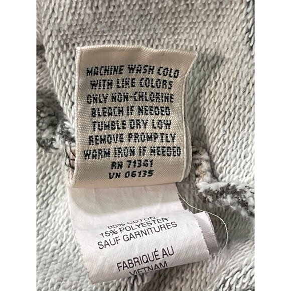 L.L. Bean Striped Rugby Henley Pullover Snap Zip Gray Beige Size XL - Picture 8 of 9